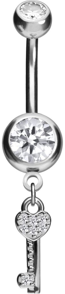 Bauchnabelpiercing Chirurgenstahl Bananabell mit Brass-Design SCHLÜSSEL