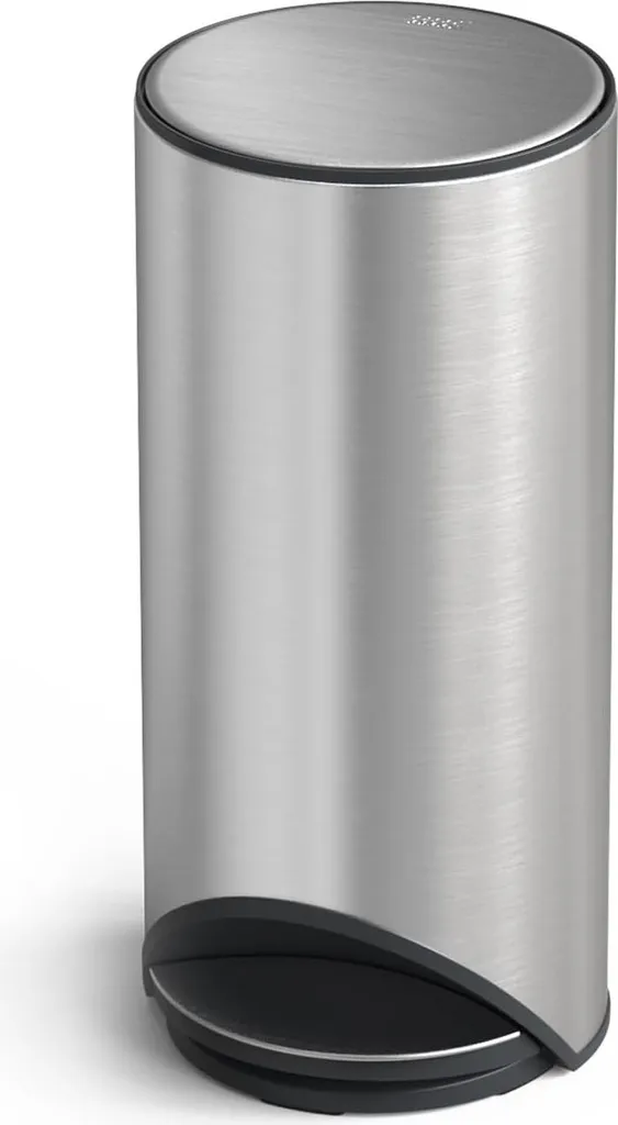 Poubelle à pédale 30L inox anti-traces avec couvercle soft-close