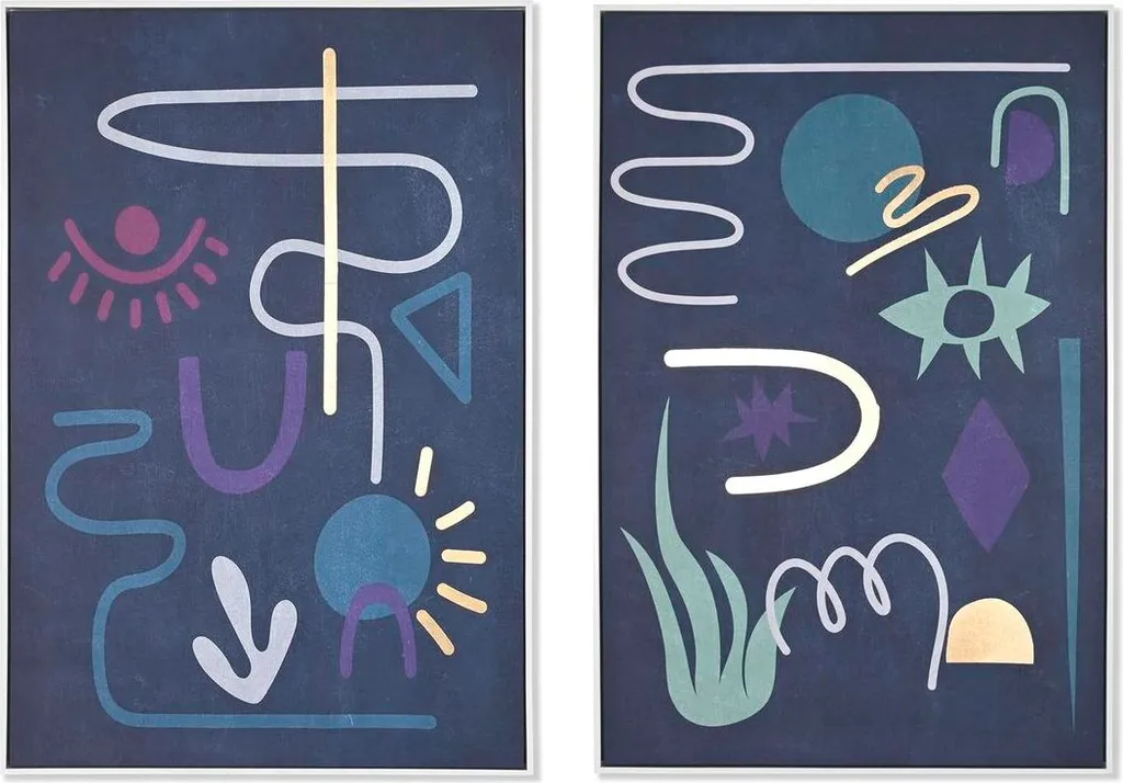 Tableau DKD Home Decor Abstraction Urbaine 83x123 cm - Set de 2 Pièces