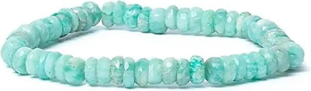 Bracelet en Pierre Naturelle Amazonite avec Perles de 6 mm Taillées