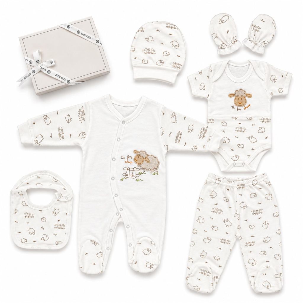 Blue Eyes Baby Geschenk Set 6-teilig, 100% Baumwolle, , Produktbild 