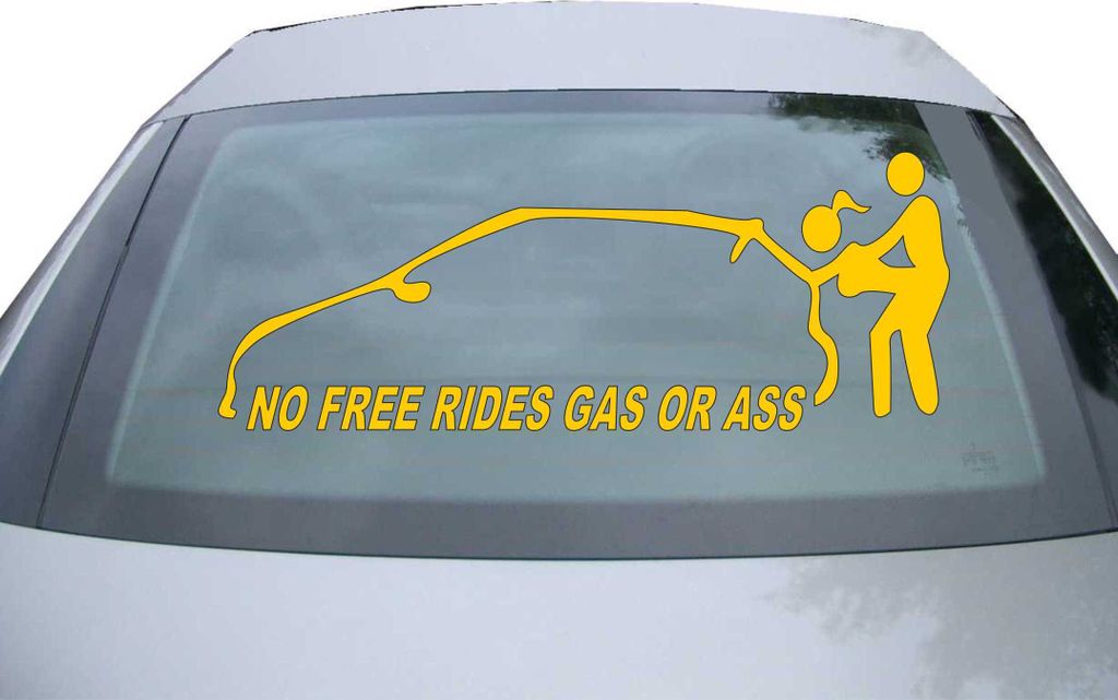 Indigos UG - Aufkleber Heckscheibe & Motorklappe DE2058 - gold - 600x288 mm - No free rides - gas or ass - Auto Scheiben Fenster Heckklappe Tuning ...