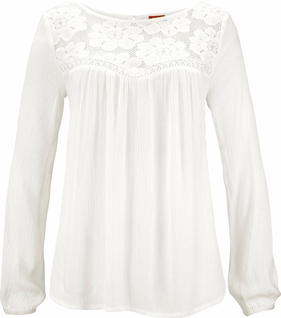 Buffalo Spitzenbluse creme Größe 44