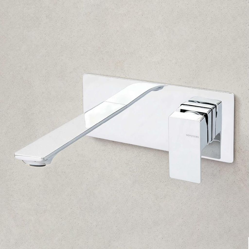Sanycces CUBO Einhebel-Wand-Waschtischarmatur Unterputz Chrom glänzend Unterputz-Einbaukörper