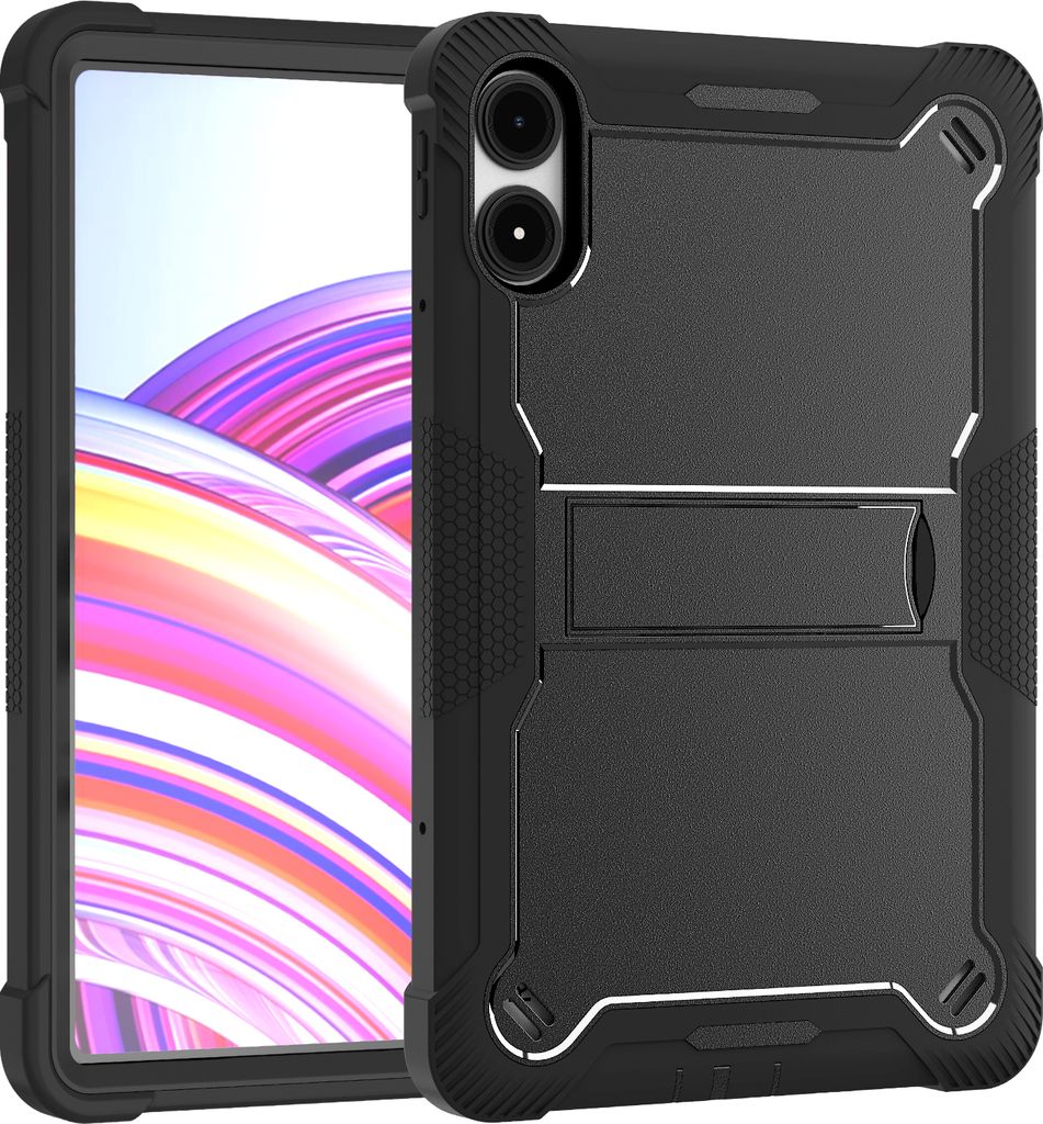 Schutzhülle für Xiaomi Poco Pad / Redmi Pad Pro 5G Robust Hybrid Tablet Hülle mit Ständer Schwarz