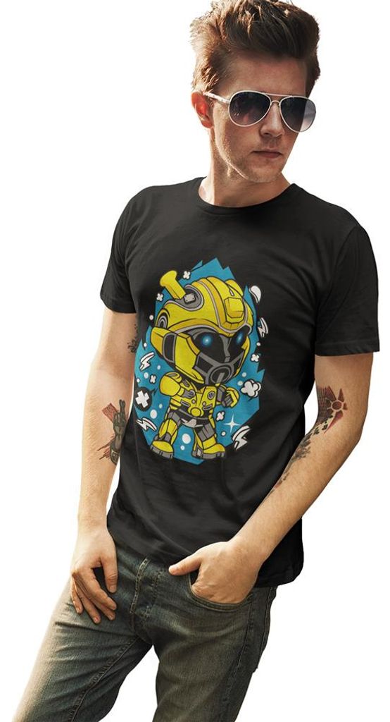 D&B Férfi Uni Polo PC00006 Bumble Bee Schwarz-Größe XL