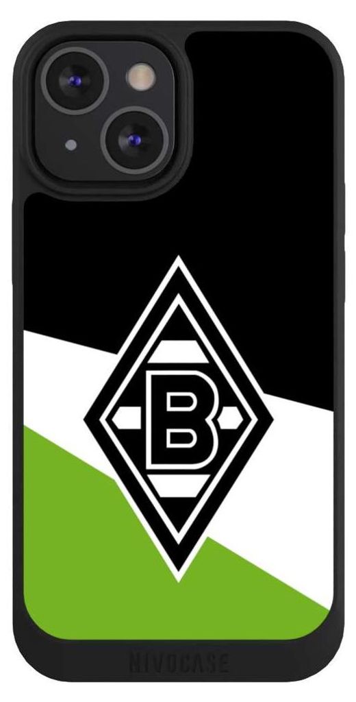 NIVOCASE Handyhülle für Apple iPhone 13 Mini Hülle NIVOpure Case Schwarz Borussia Mönchengladbach Gladbach Offizielles Lizenzprodukt