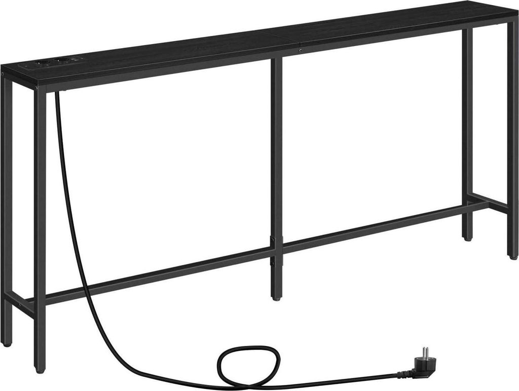 Konzolový stolek s nabíjecí stanicí USB porty Černý 160 cm Obrázek produktu 