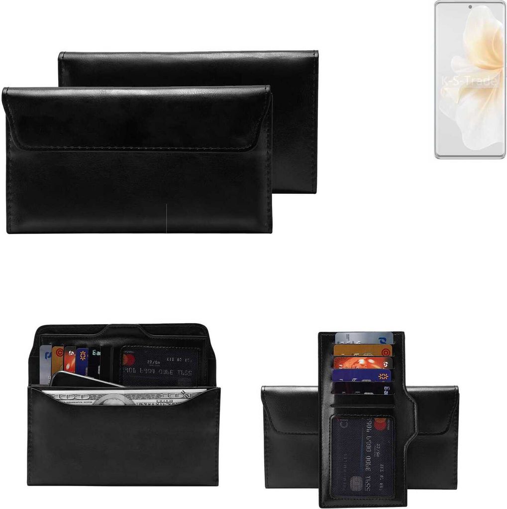 K-S-Trade Handy Hülle kompatibel mit Vivo V40 Lite 4G Schutz Hülle Tasche Schutz Case Handytasche Kunstleder schwarz, 1x
