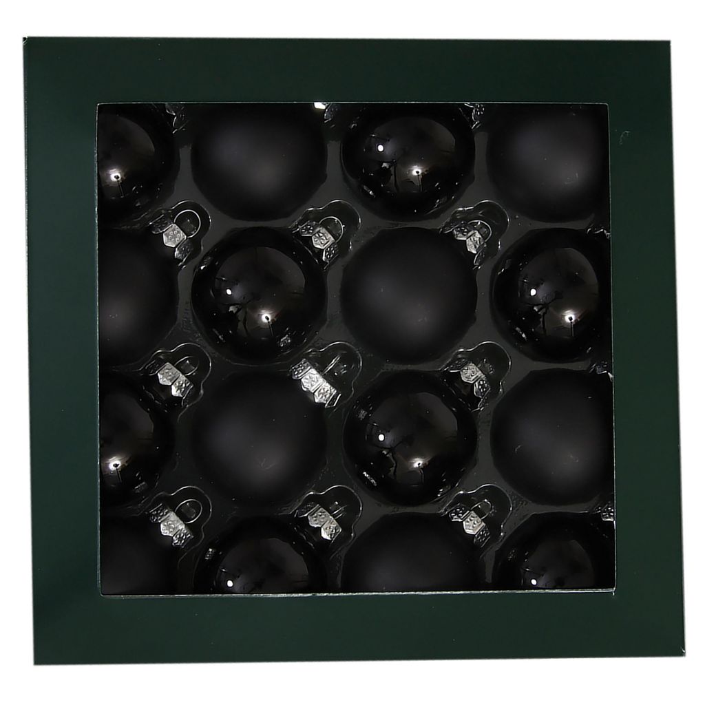 16 x kleine Baumkugeln aus Glas Ø 3 cm - schwarz - Produktbild 