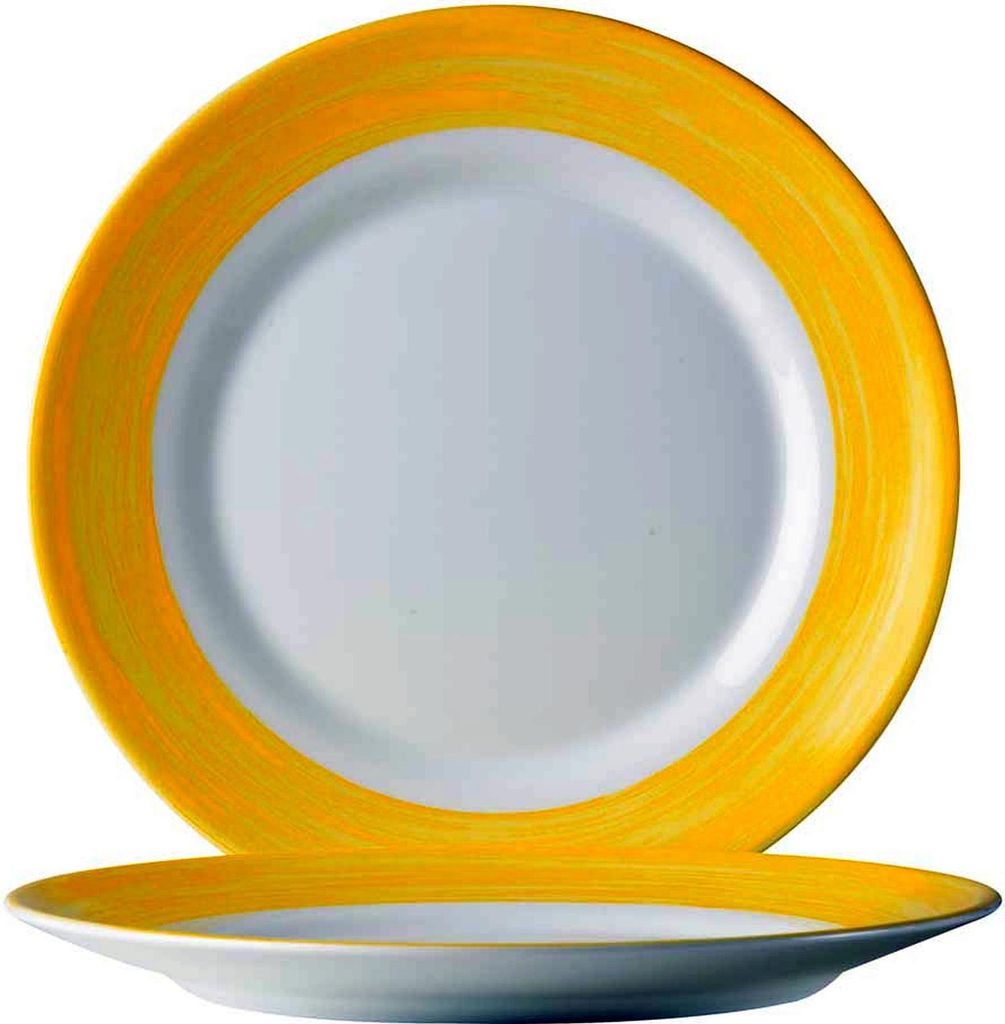Brush Yellow Teller flach 25,2cm - 6 Stück