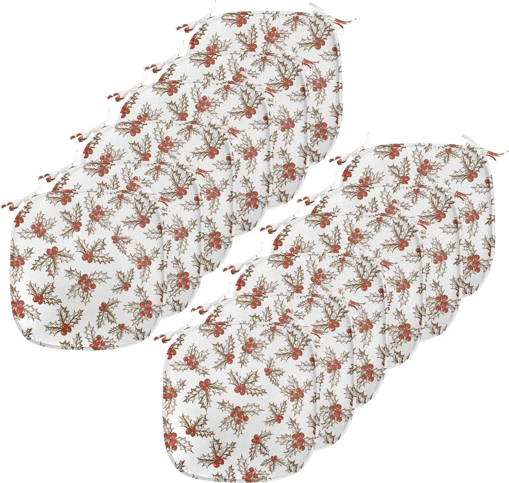 Set 12 Cuscini Sedia 40x40 Natalizi Impermeabili ABAKUHAUS Rosso