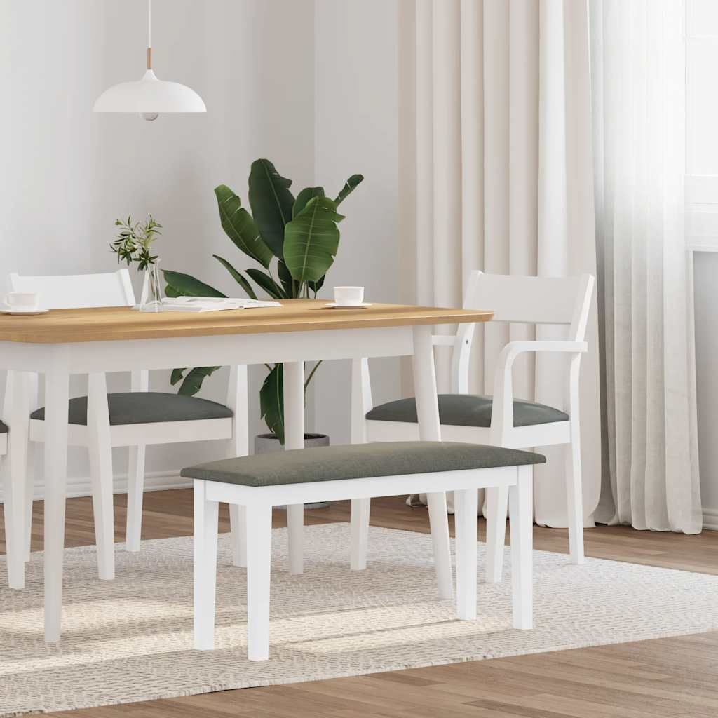 "2026 Promotion" Bank 90 cm Weiß Massivholz Gummibaum - Sitzbänke CC25524
