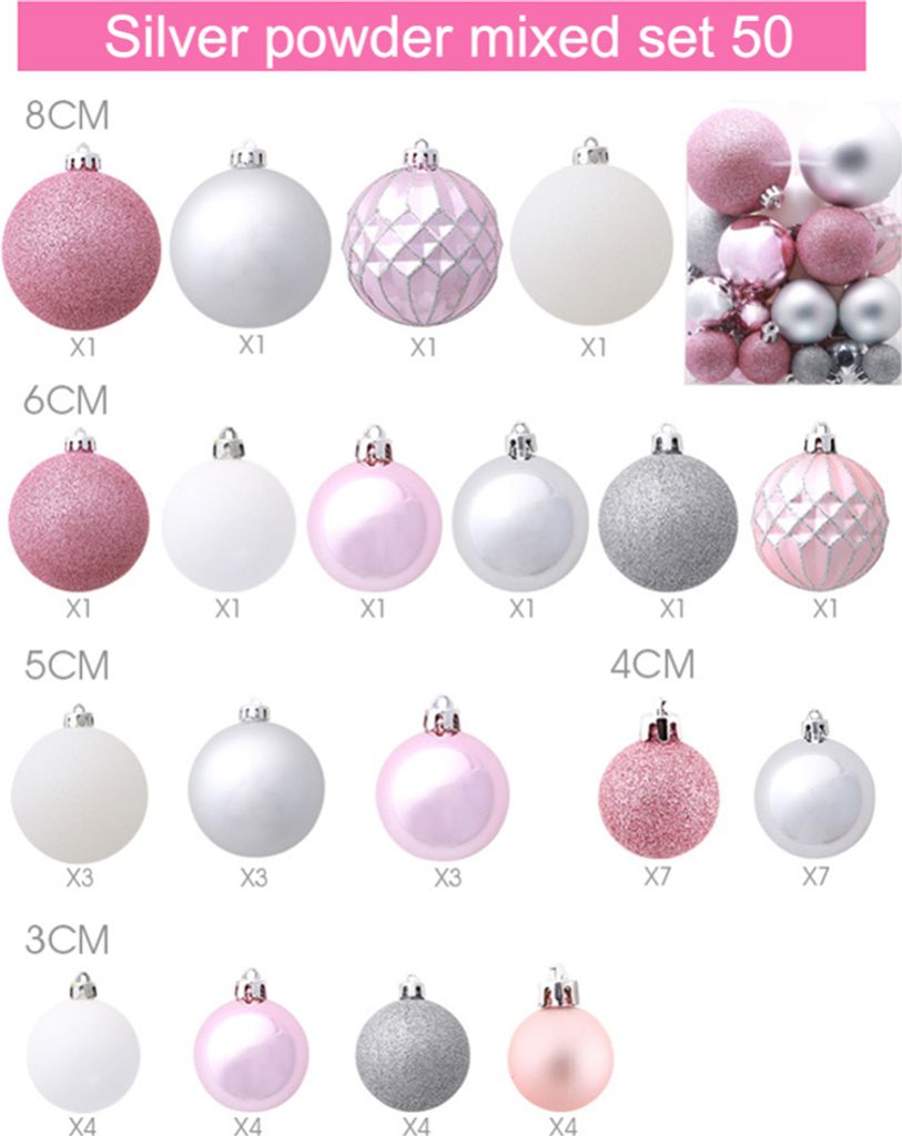 50 Teile/satz Weihnachtsbaum Kugel Christbaumkugel Produktbild 