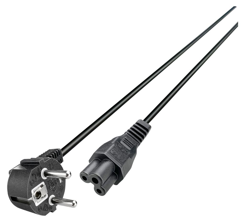 GRUNDIG Netzkabel, Kleeblattstecker, 2m, schwarz Produktbild 
