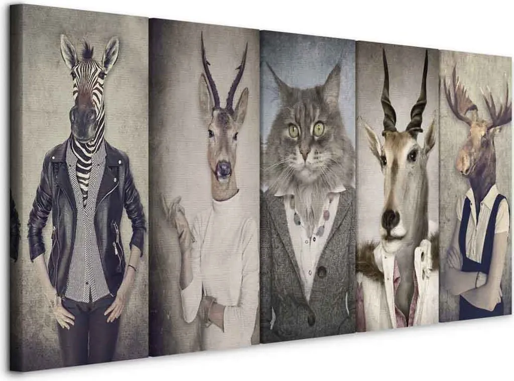 Decorazione Parete Animali Astratti 200x80 cm - Quadro Moderno Canvas