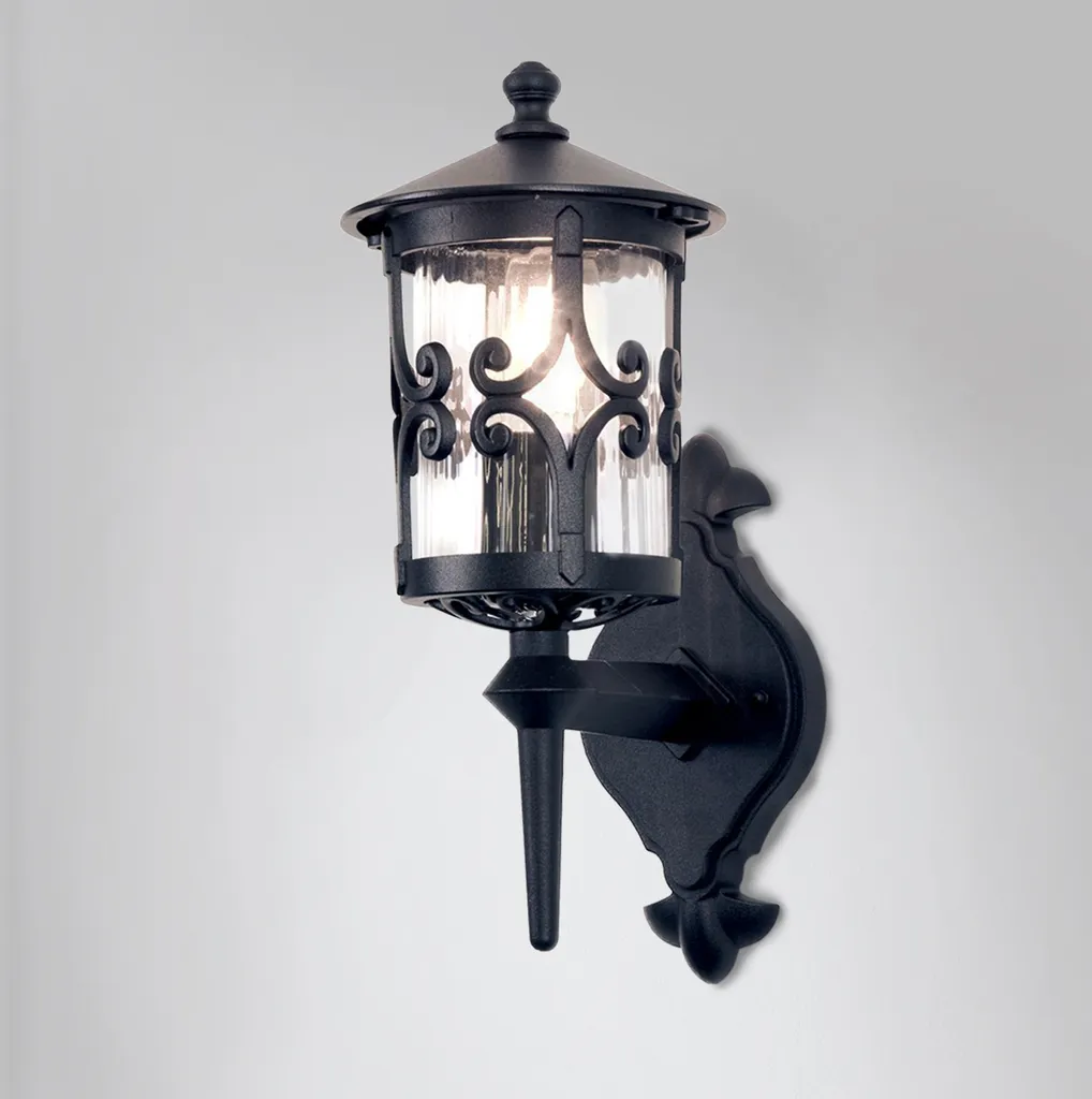 Applique de jardin Hereford noire en aluminium IP44 Elstead E27 - 6