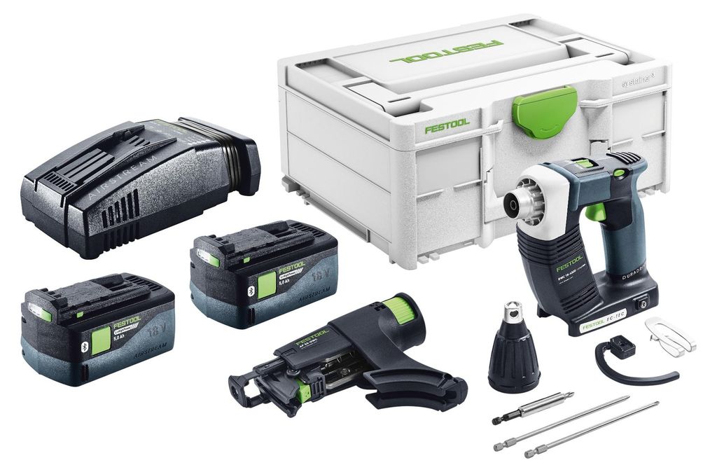 Festool DWC 18-4500 Basic Akku Bauschrauber 18 V 14 Nm Brushless + 2x Akku 5,0 Ah + Schnellladegerät + Systainer
