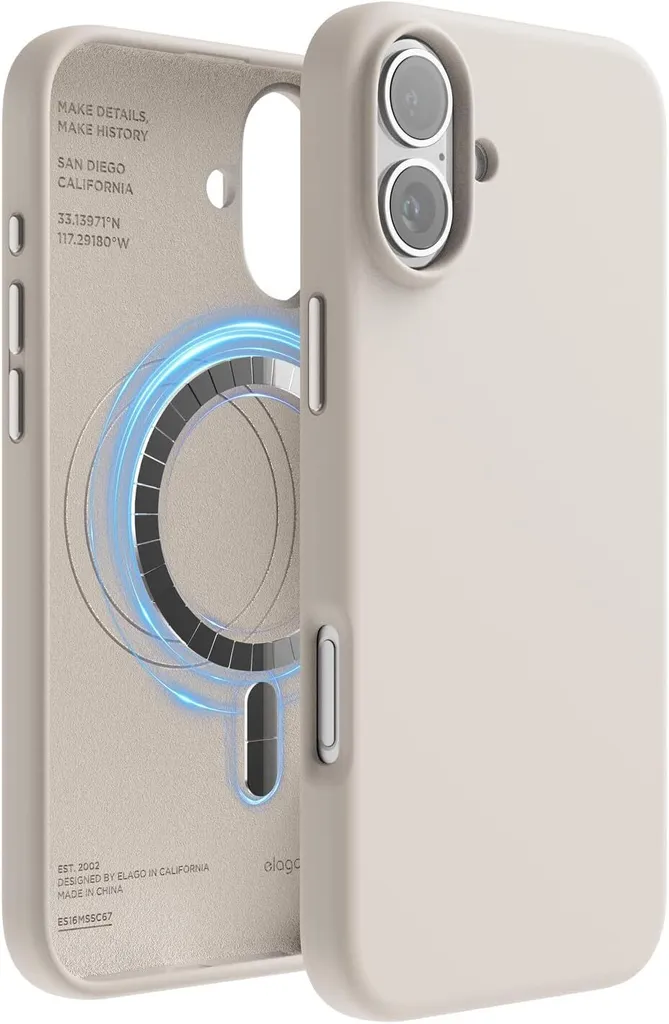 Cover iPhone 16 Plus elago MagSafe Pietra - Antiurto e Lavabile