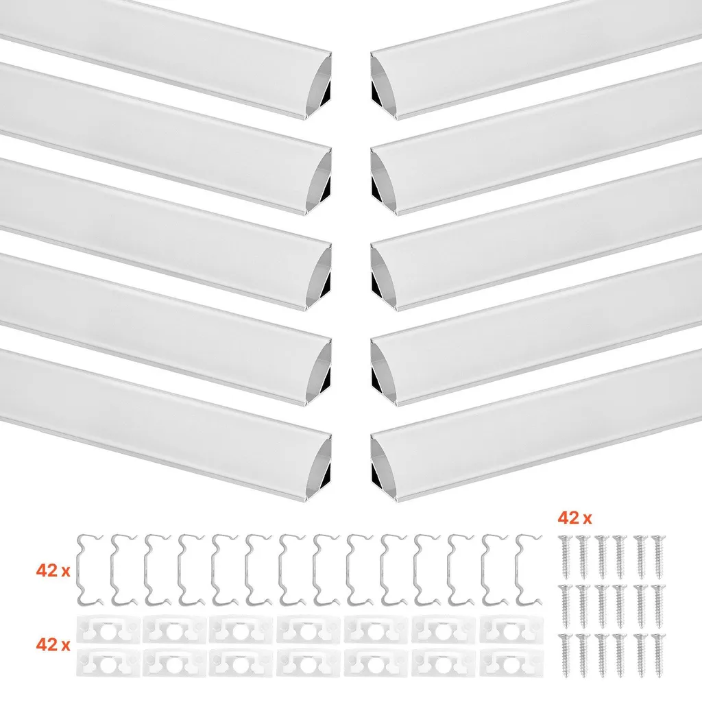 Profilé LED d'angle en V aluminium pour éviter éblouissement ruban - 9