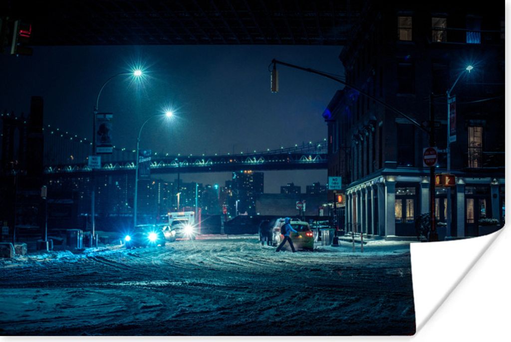 MuchoWow Poster New York - Brooklyn - Brücke 180x120 cm - Fotoplakat