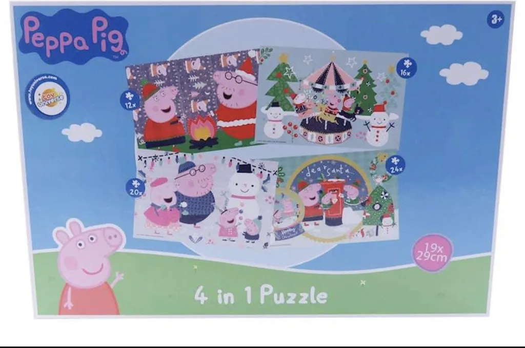 Puzzles Peppa Pig Spécial Noël - Activité Calme Enfant 12-24 Pièces