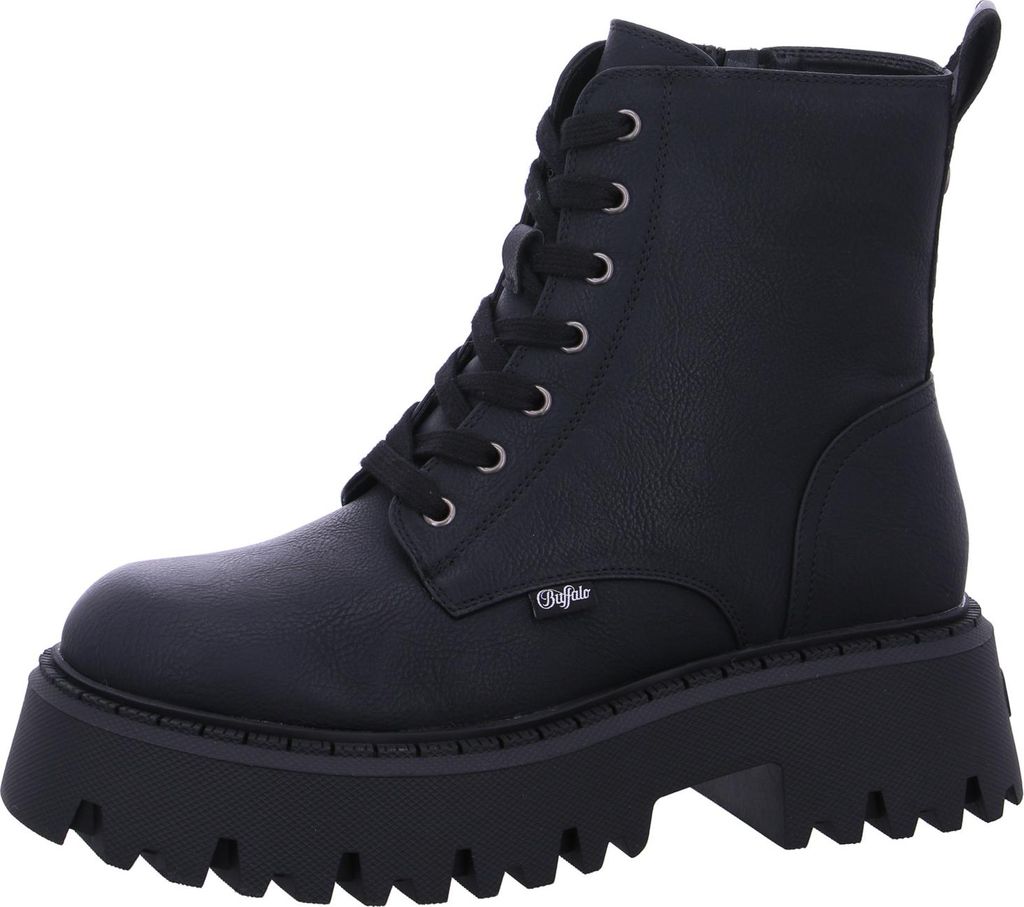 Buffalo Aspen Zip Schnürstiefel Schwarz Produktbild 