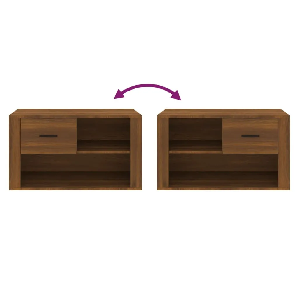 Mobile Scarpiera Salvaspazio 80 cm Effetto Rovere | vidaXL Home - 7