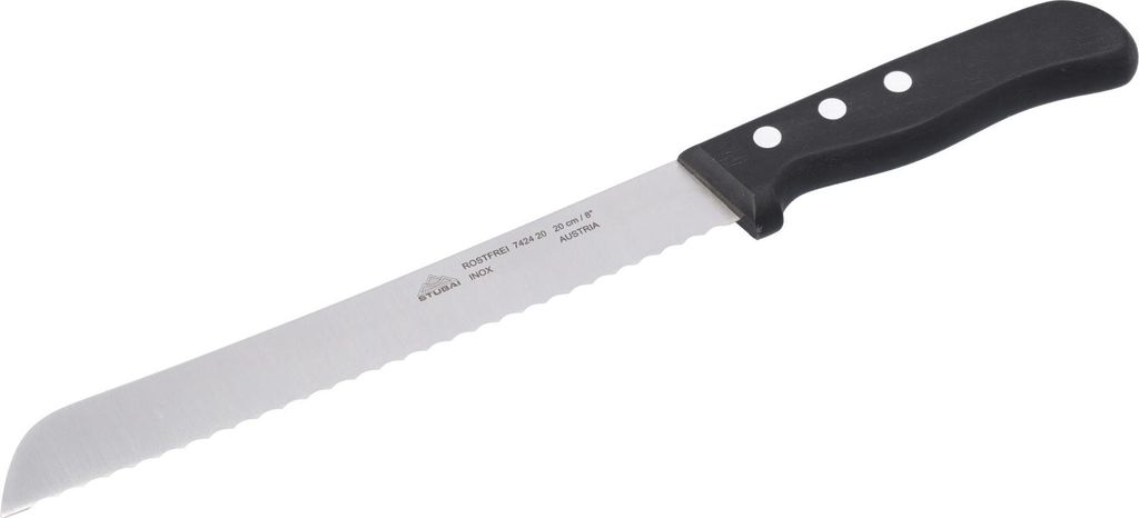 STUBAI hochwertiges Brotmesser | 200 mm | Brotsäge Tirol mit Wellenschliff aus Edelstahl für müheloses Schneiden von Brot, Kuchen & anderen n, r...