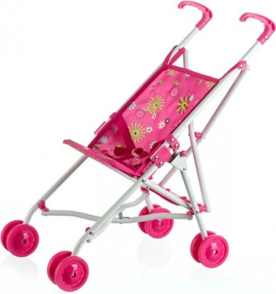 Poussette pour poupées clubs de golf métal et plastique 27x55x52cm