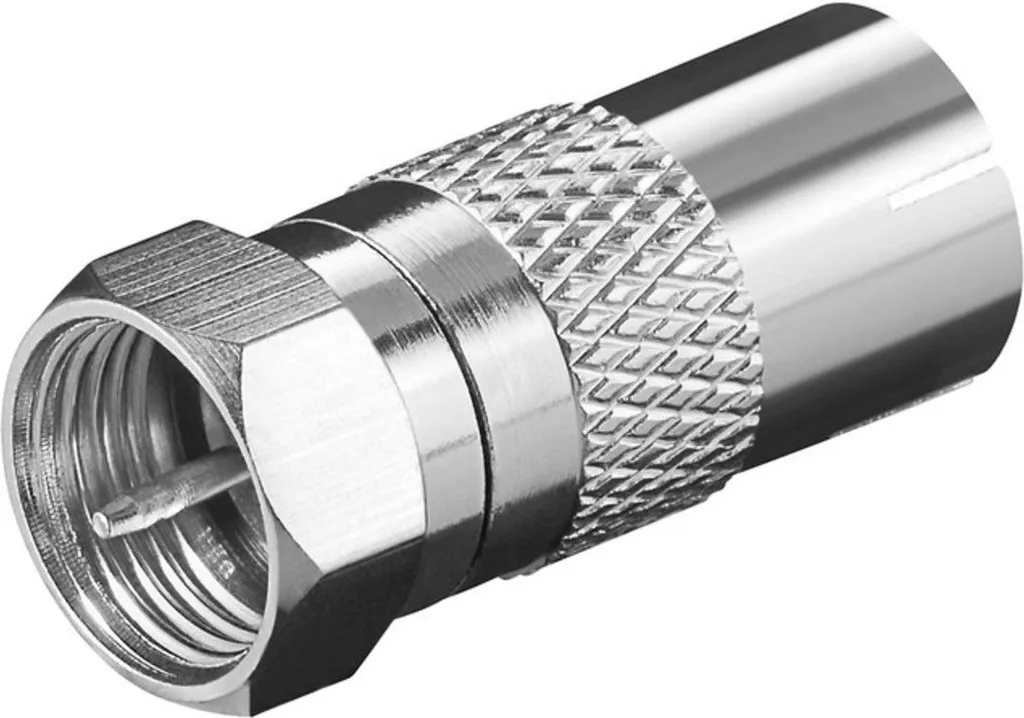 Adaptateur Antenne TV F Mâle vers Prise Coaxiale Femelle - Goobay Bulk