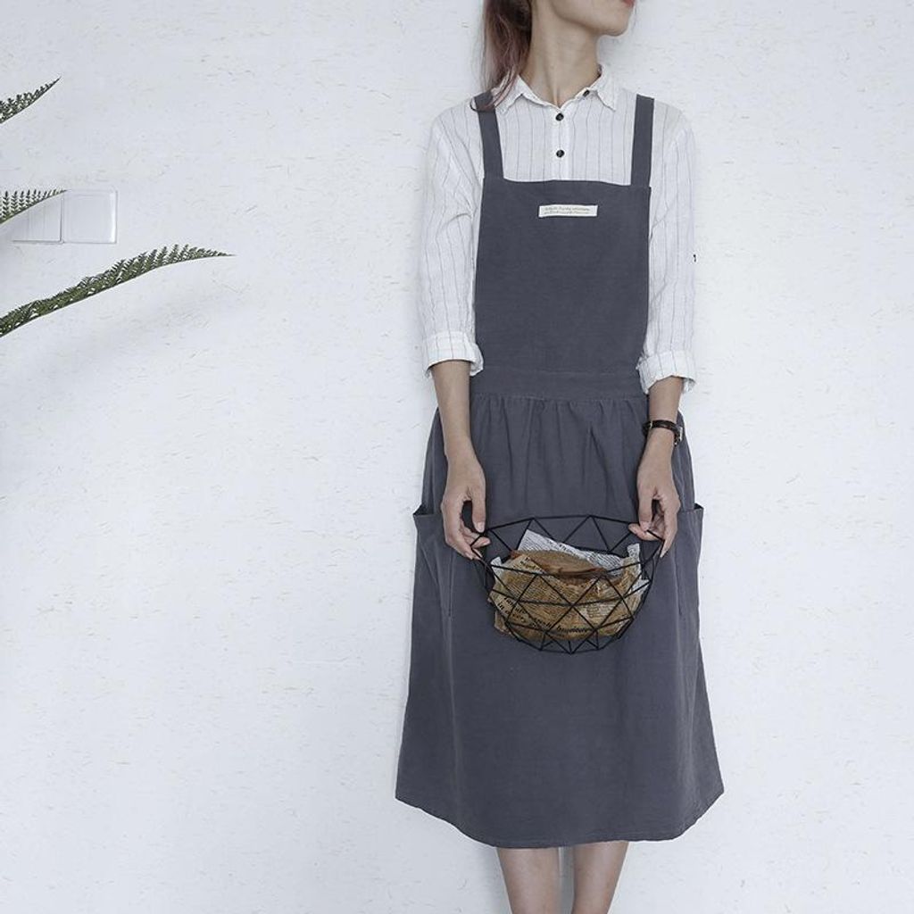 Nordic Qualität Home Küche Café Schürze koreanische Art Leinwand Weste Schürze grenzüberschreitende Außenhandel Fabrik Großhandel Holzkohle...