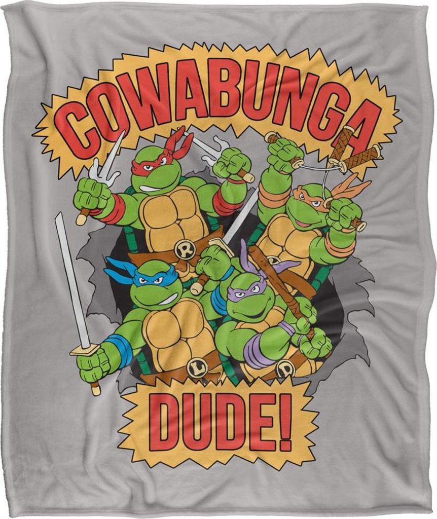 TMNT - "Cowabunga Dude" Decke, Seidig, Supersoft TV24874 (152 cm x 127 cm) (Bunt)