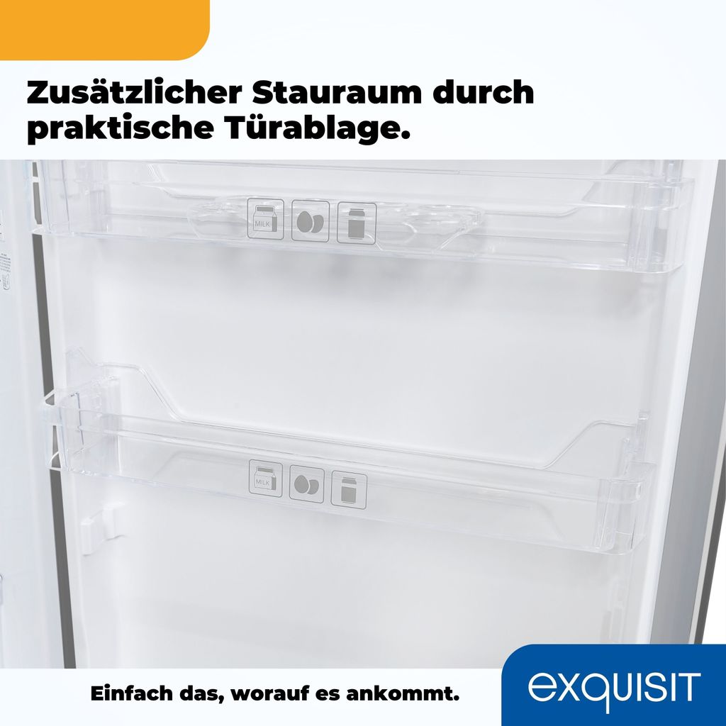 Exquisit Kühlschrank KS16-4-HE-040D inoxlook | Standgerät | Produktbild 7