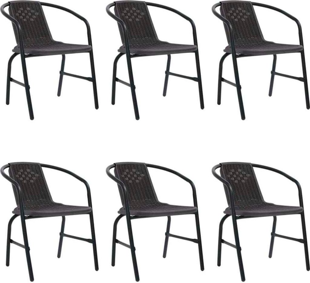 Gartenstühle 6 Stk. Rattan-Optik Kunststoff und Stahl 110 kg