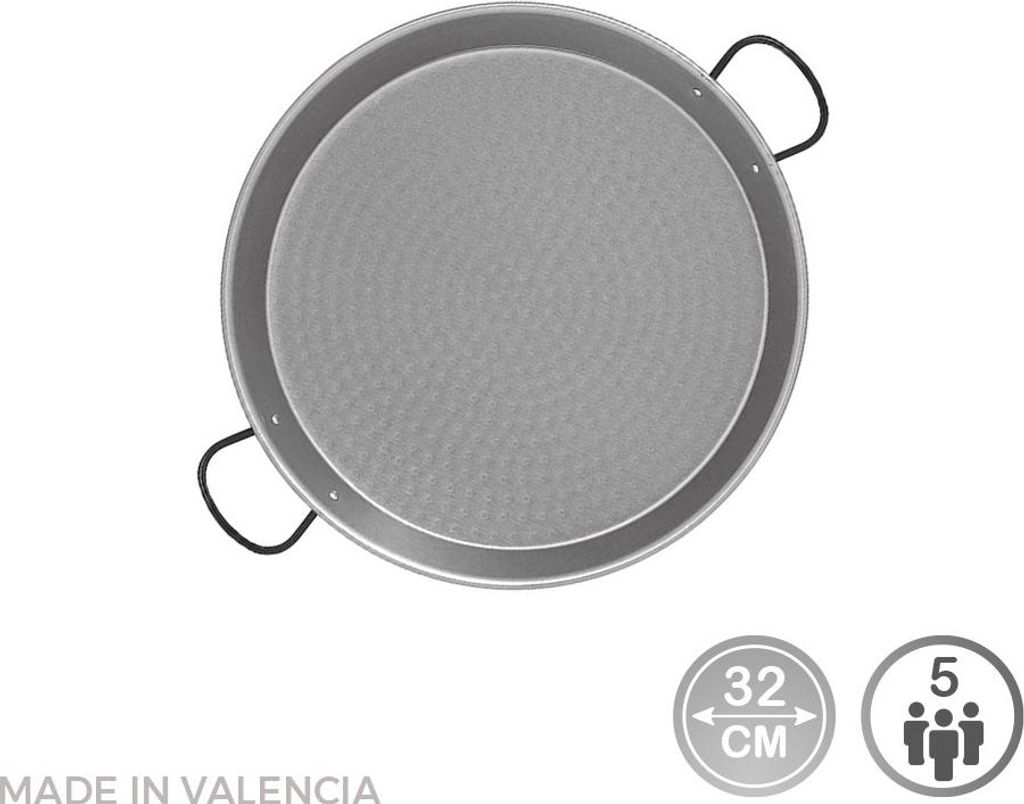 Poêle Paella Induction Vaello 32cm Acier Poli, Compatible Image du produit 