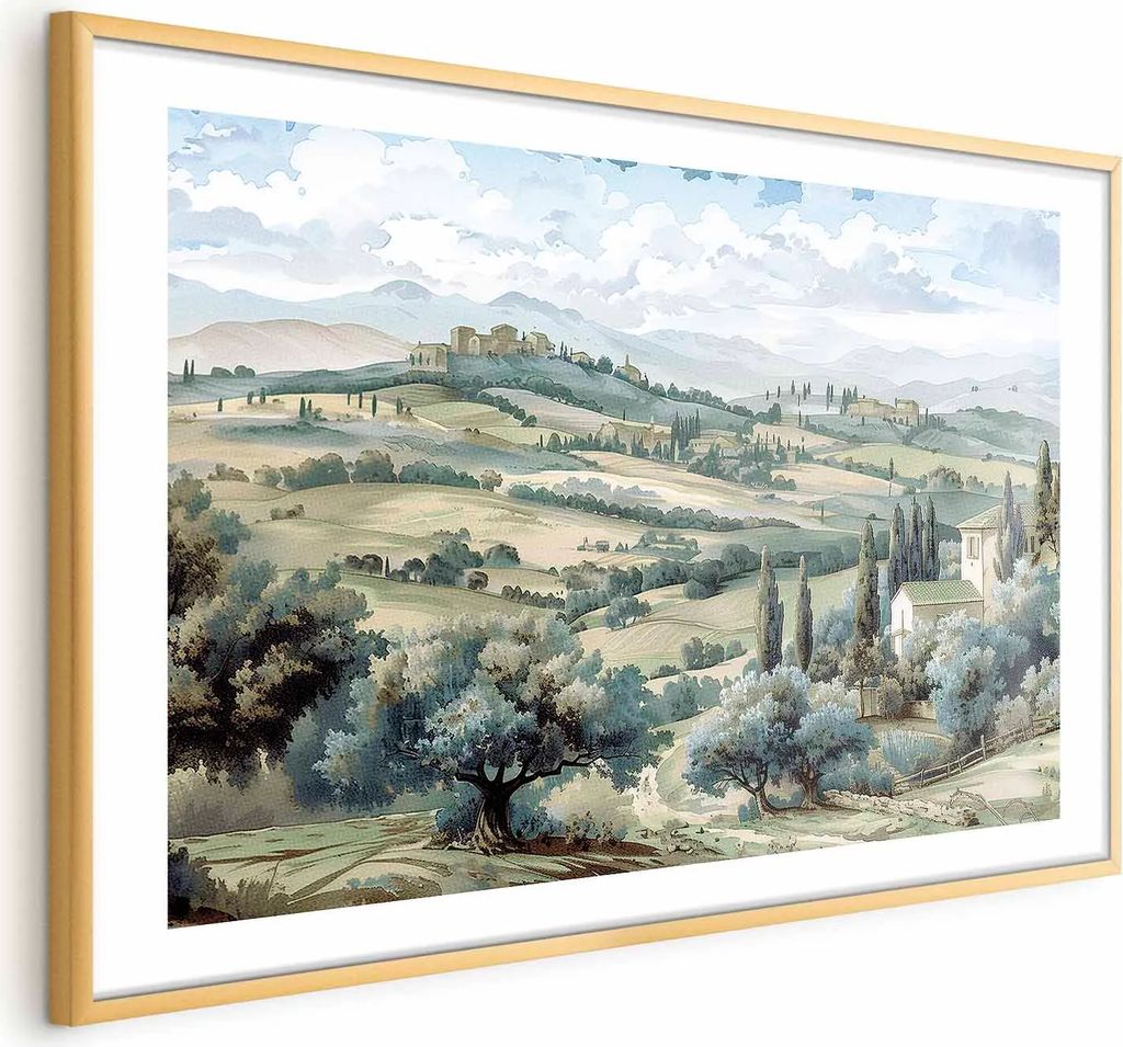 Posterpapier Poster - Landscape with Sunny Green Fields 30x21 cm Landschaften c-H-10043-ao-a