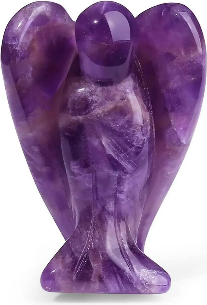 Ange gardien Améthyste pour méditation - Statue 38mm décor zen et Reiki