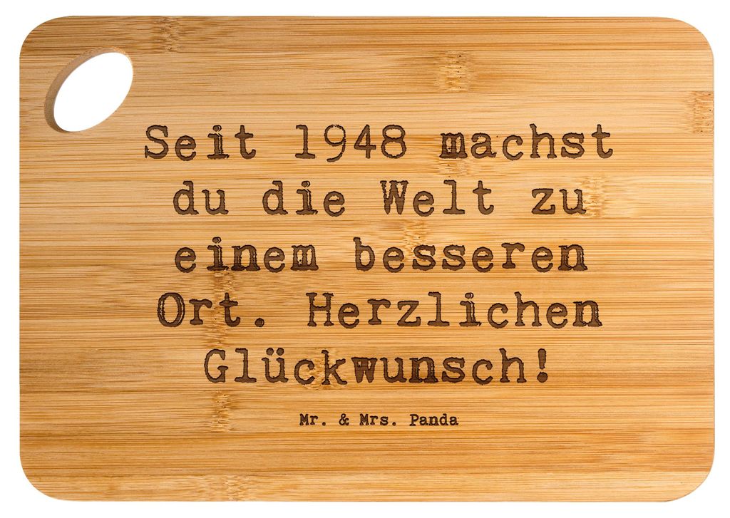 Mr. & Mrs. Panda Holzbrett Spruch 1948 Geburtstag - Transparent - Geschenk, Geburtstagsgeschenk, Küchenbrett, Happy Birthday, Jubiläum, Alter, He...