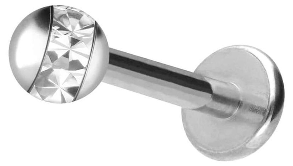 Ohrpiercing, Nasenpiercing Chirurgenstahl Labret EPOXY-RING-KUGEL Silber Stablänge: 11mm + Stabstärke: 1,2mm + Kugelgröße: 3mm