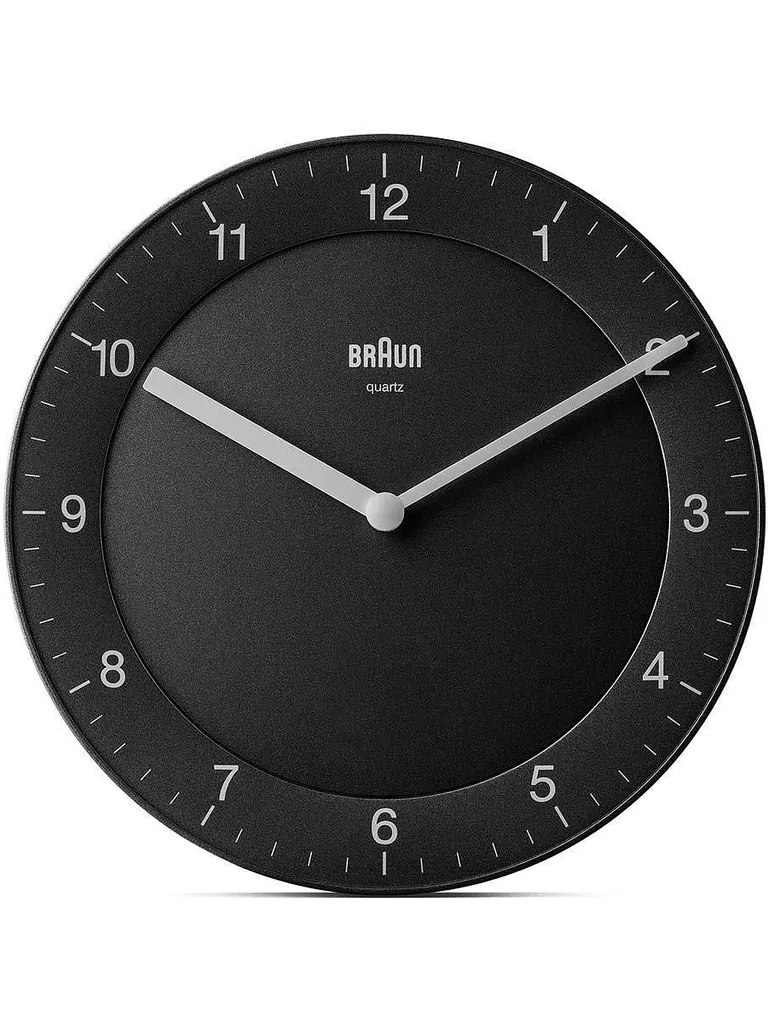 Horloge Murale Braun BC06B Silencieuse avec Cadran Lisible de 20 cm Noir