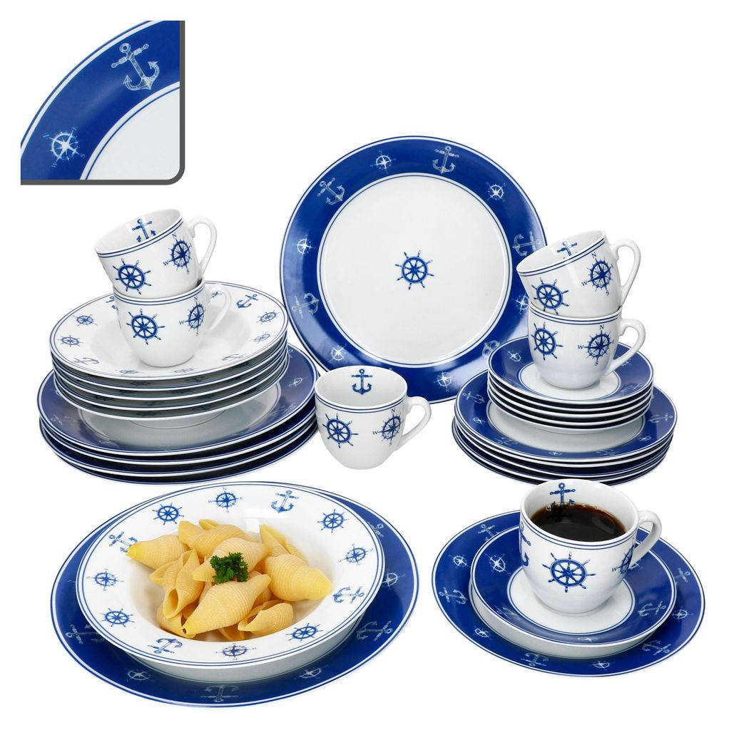 Ahoi 30-częściowy serwis porcelanowy dla 6 osób Zdjęcie produktu 