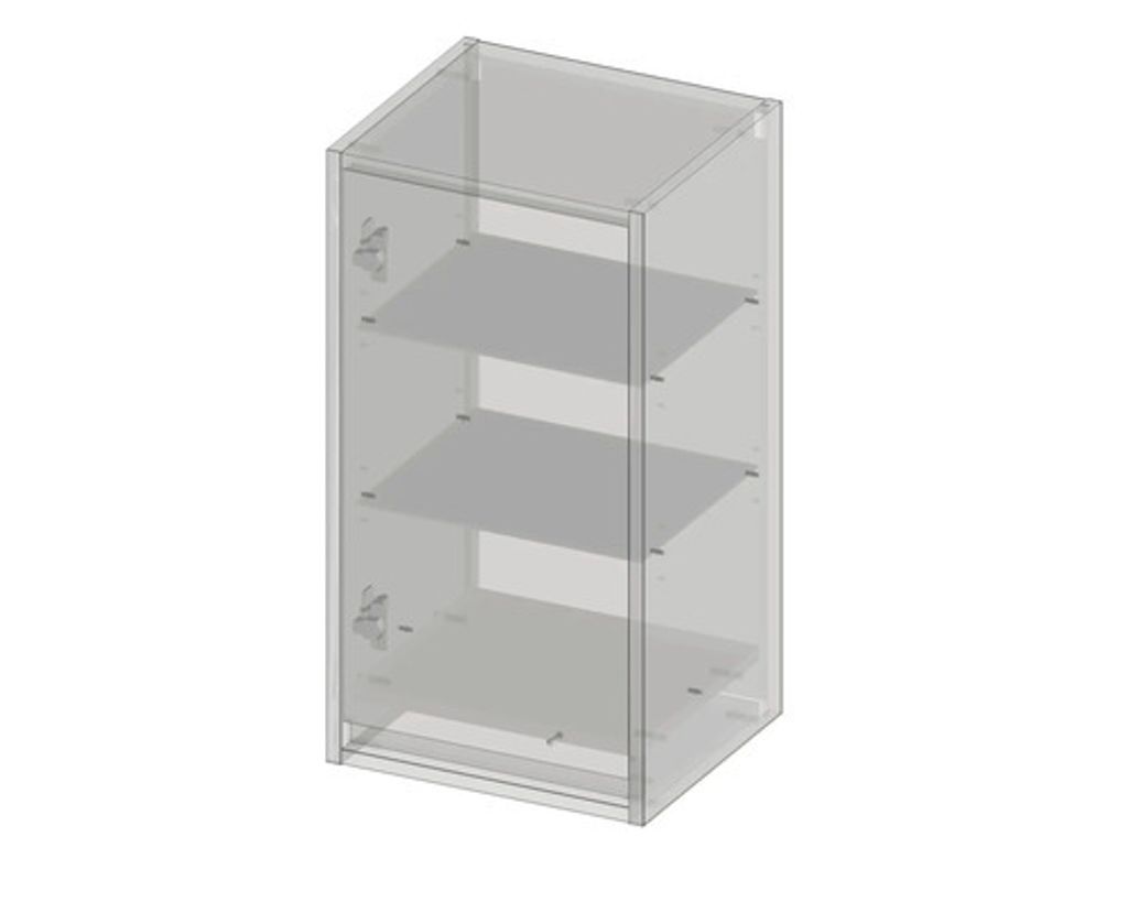 Hängeschrank mit 1 Tür Devo Cristal 2.0 links BxHxT 40x76x35 cm tyrolean blue/metal blue glass