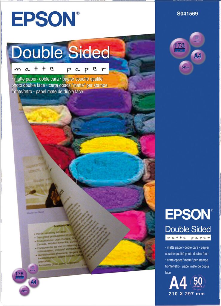 Epson Double-Sided Matte Paper - A4 - 50 Blätter, Matt, 178 Produktbild 