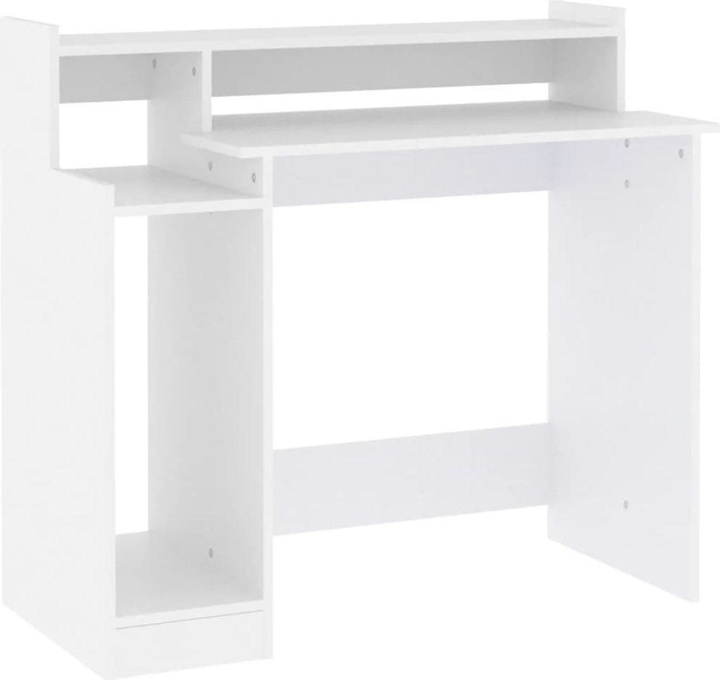 "2026 Aktion"Schreibtisch/Büro-Möbel - CLORIS - Computertisch moderner - mit LEDs Weiß 97x45x90 cm Holzwerkstoff - NeuMöbel3219601