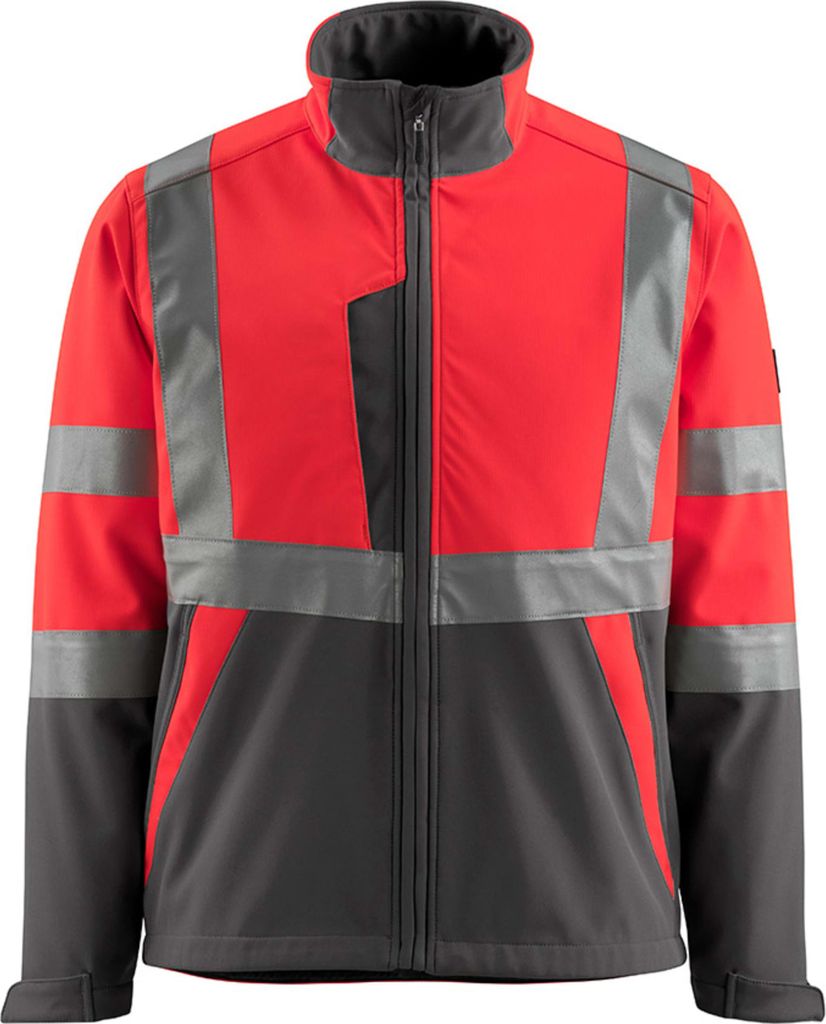 MASCOT Kiama Soft Shell Jacke Größe L, hi-vis rot/dunkelanthrazit | Packung (1 Stück)