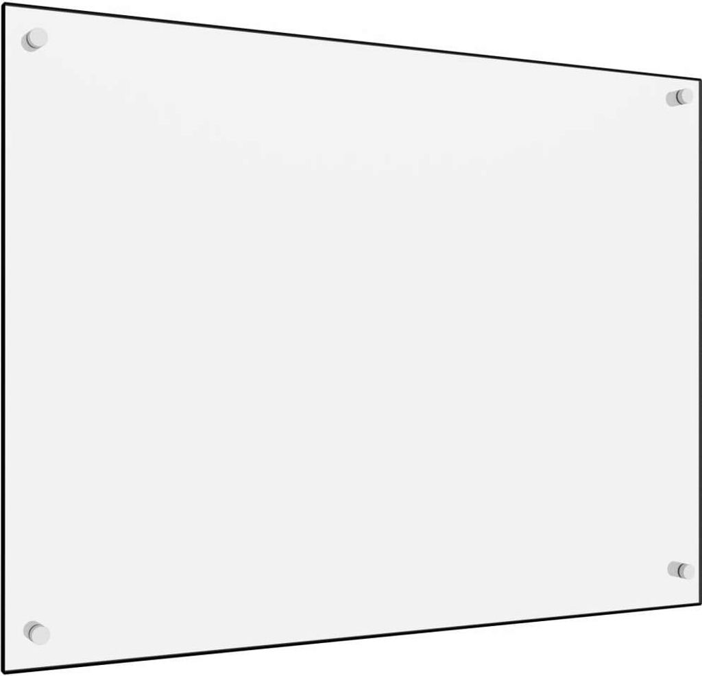 vidaXL Alzatina da cucina in vetro temperato bianco 80x60 Immagine del prodotto 