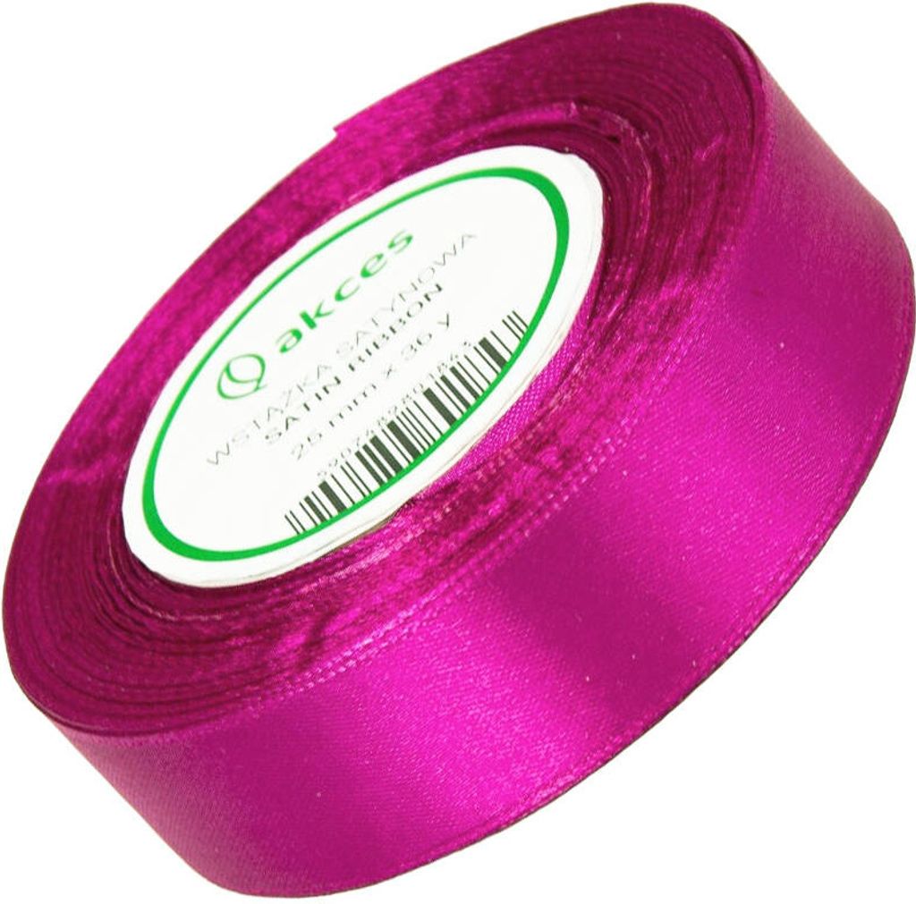 Wstążka satynowa fuksja 25mm - 32mb Zdjęcie produktu 