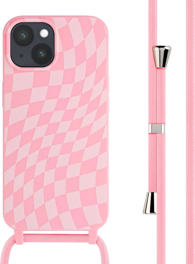 Custodia iPhone 15 Silicone iMoshion con Cinturino Rosa Retrò - Acquista Online