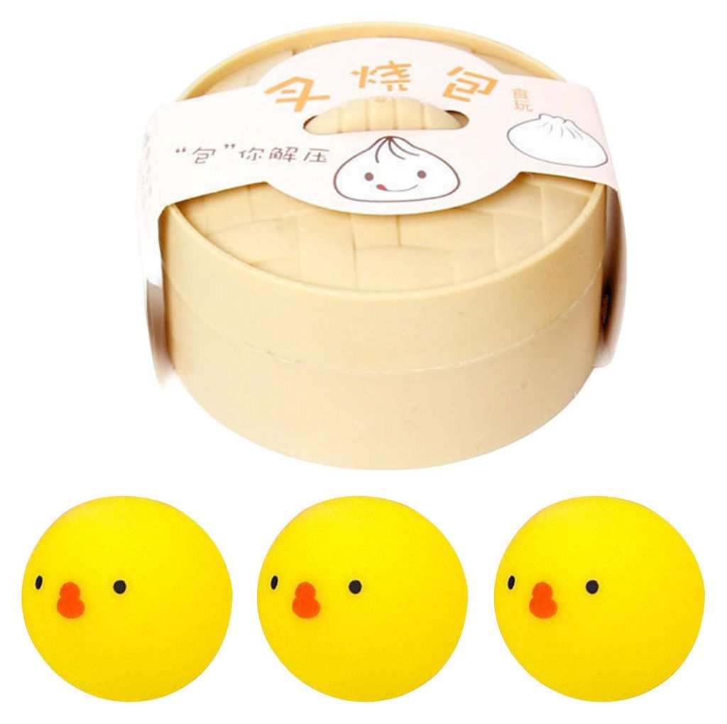 1/3 Stück Dampfbrötchen-Spielzeug mit Dampfgarer, Schweinchen, Küken, Panda, Hase, Brötchen-Quetschspielzeug, langsam zurückfedernder, simulie...